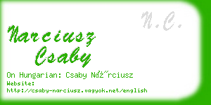 narciusz csaby business card
